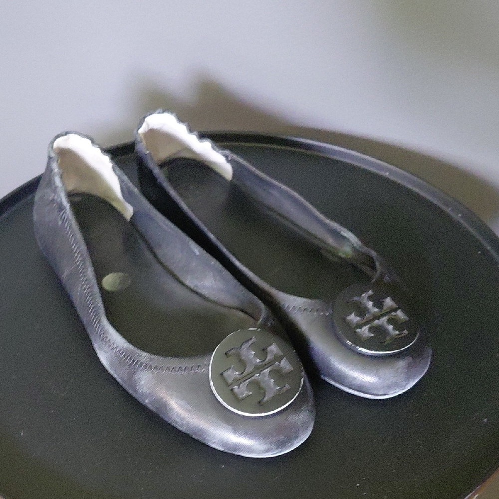Tory Burch Black Minnie Travel Flats - Picture 1 of 4
